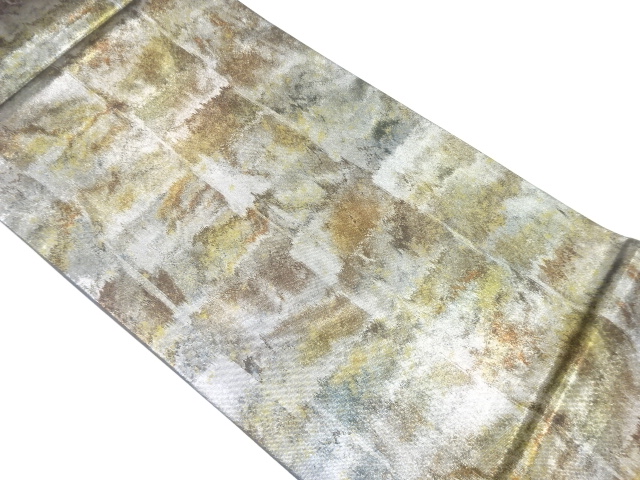 JAPANESE FUKURO OBI / WOVEN ABSTRACT GRID